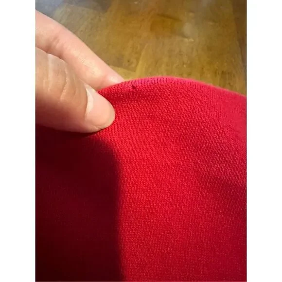 Vintage JERZEES Blank Solid Red 1980s Mens Sz Medium USA Crewneck Sweater GUC - Picture 3 of 6